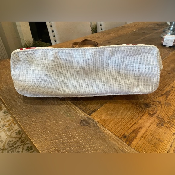 Burlap Baseball Bag, White/Red - Picture 3 of 15